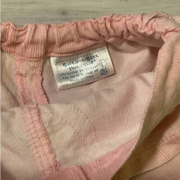Build A Bear Corduroy Skirt Pink Bow Button Elastic Waist clothes Outfit - Picture 4 of 4